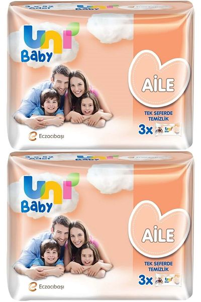 Uni Baby Wet Towel Wipes Family 52 Sheets (Set of 6) 312 Sheets (2Pk*3)