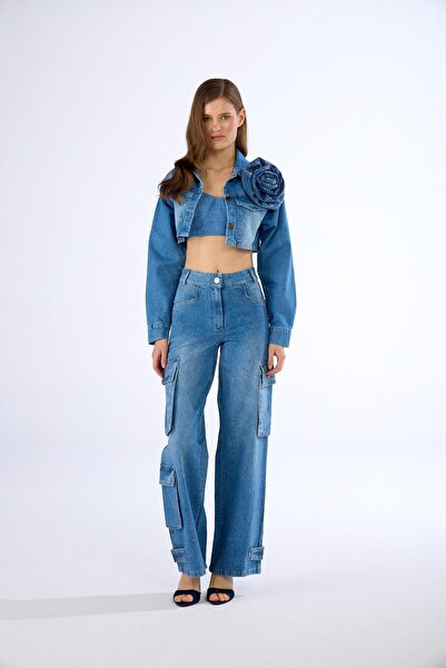 NOK İSTANBUL Shine Bright Like A Diamond Denim Pantolon LİGHT BLUE