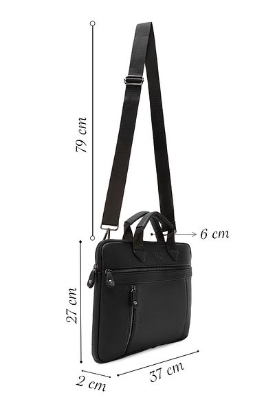 Derimod Men's Black Long Briefcase with Strap - 24SBD3104FT