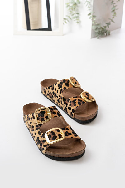 GNY AYAKKABI Women's Orthopedic Sole Double Buckle Stock Slippers