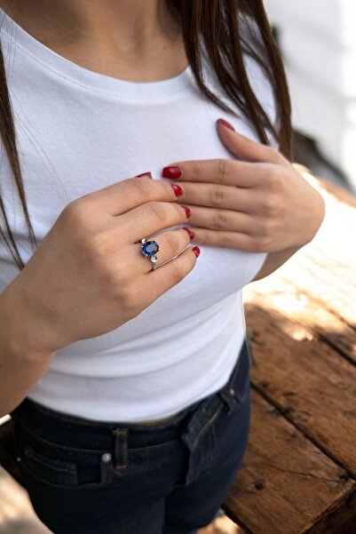 Utku Kuyumculuk 14 AYAR 3,78 CT SAFİR TAŞLI VE 0,04 CT PIRLANTA TAŞLI BEYAZ A...