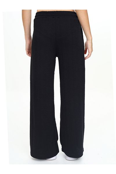 Denokids Pantaloni de sport de bază negri cu picioare largi pentru fete