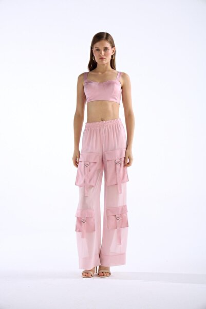 NOK İSTANBUL Exquisite Transparant Pantolon Pembe