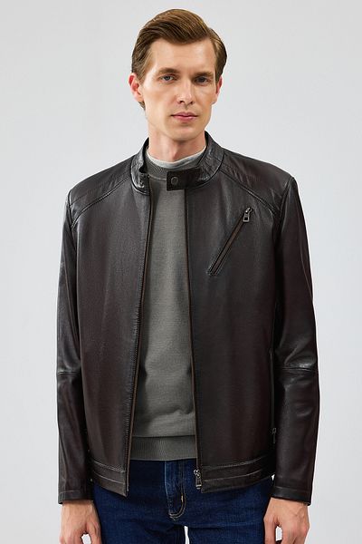 Derimod Owen Men's Brown Leather Coat - 24sge 652247