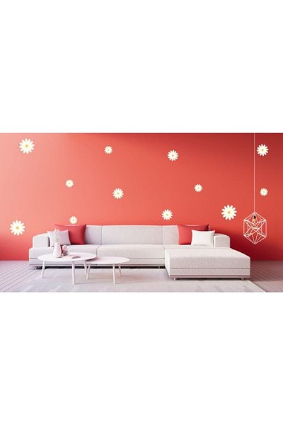 giftshoppi Autocolant decorativ de perete imprimat cu margarete 104 buc