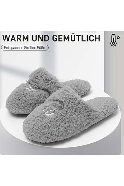 MISHANSHA Mishansha slippers, faux fur/memory foam, grey, size 34/35