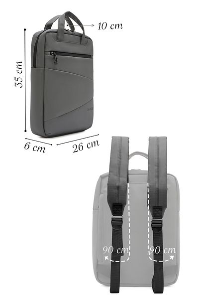 Derimod حقيبة ظهر رمادية D-Pack للرجال - 24SBD30026F