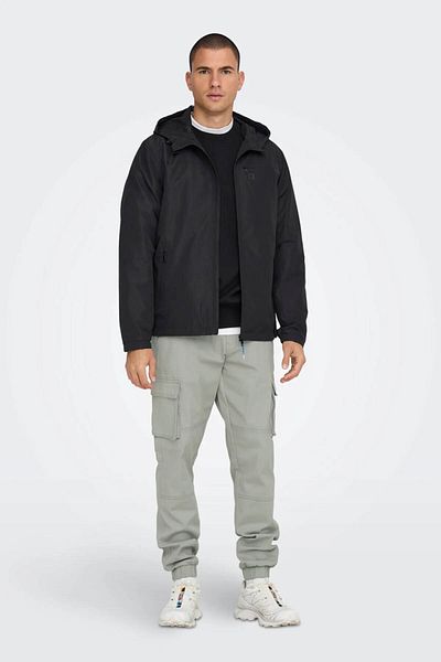 Only & Sons Onsmack Hood Jacket Vd Otw Siyah Erkek Mont 22024207