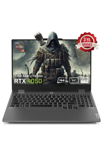 LENOVO LOQ 15ARP9 83JC00E3TR Ryzen 7-7435HS 12GB 1TB RTX4050 15.6inç FreeDos Gaming Laptop