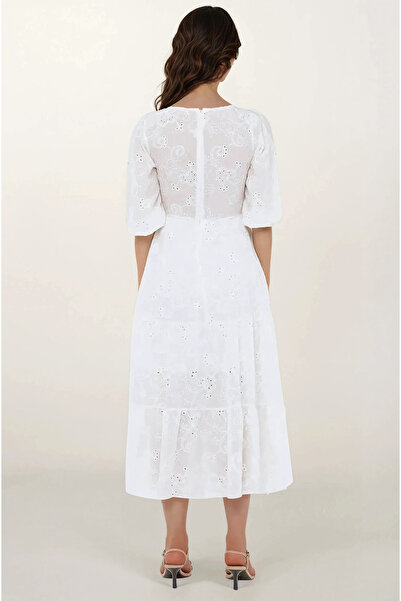 Hiccup Rochie maxi din bumbac cu decupaj inimă brodat