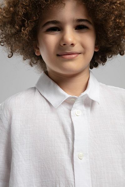 Lee Cooper Alexandre Boy's Short Sleeve Shirt White