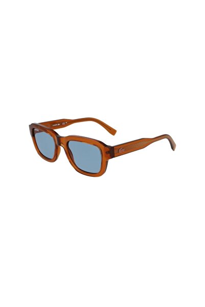 Lacoste L6048S 210 51 Unisex Kare Şeffaf Kahverengi Kemik Güneş Gözlüğü