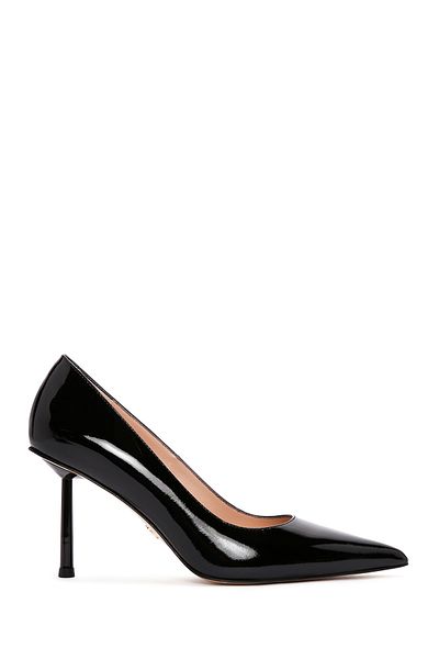 Derimod Black Leather Stiletto - Women's Heeled Shoes 24sfd 100816