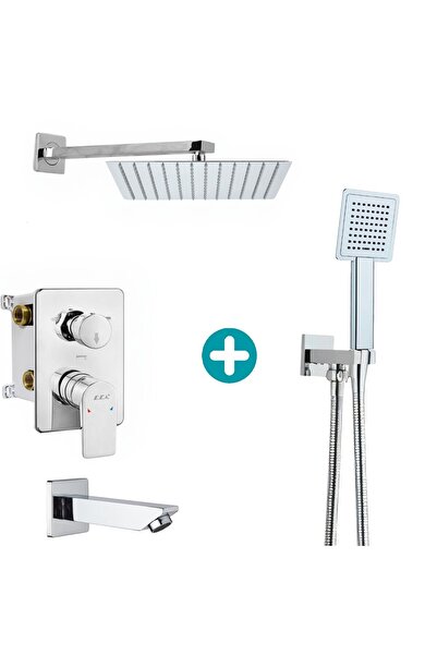 Eca T-MAY Sart-Ç Ankastre Gömme Banyo Bataryası Duş Seti (Sıva Altı Eca) Tüm Parçalar Dahil 25x25 Başlık