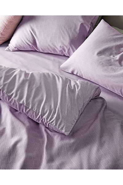 Madame Coco Odette Einzelbettbezug-Set Ranforce mit Print - Lila