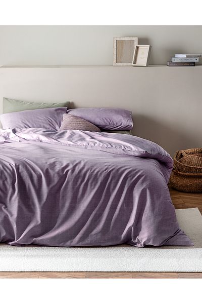Madame Coco Odette Einzelbettbezug-Set Ranforce mit Print - Lila