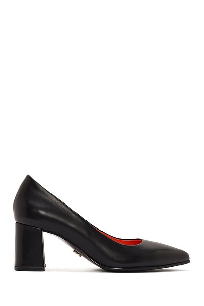 Derimod Black Flex Heeled Leather Women's Shoes - 24sfd 260018
