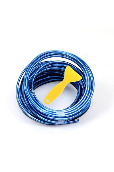 Techmaster Trim Corded New In-Car Rope Strip Fish Back Nickel Plated 5 Meters Blue