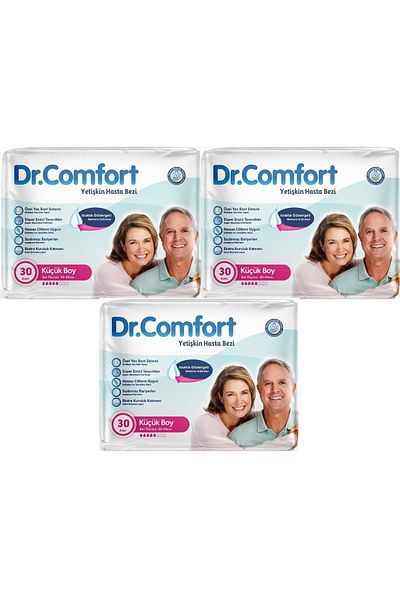 Dr.Comfort Adult Patient Diapers - Waistband, Textile Surface m 90 Pieces (3Pk*30)
