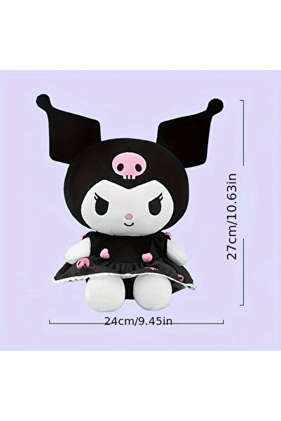 BABUN Kız Çocukları İçin Hediyelik Sanrio Kuromi Elbiseli Peluş Oyuncak Ayıcık Kuromili Oyuncak