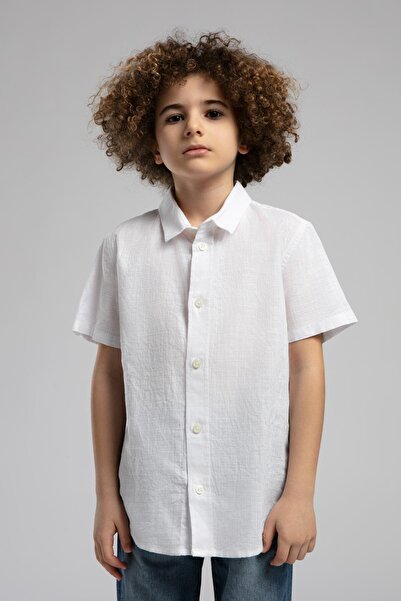 Lee Cooper Plain White Boy's Shirt 252 Lcb 241001