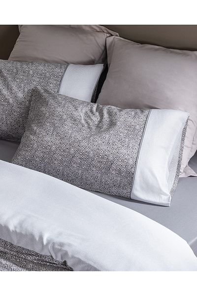 Madame Coco Diane Einzelbettbezug-Set mit Kreppmuster, Grau
