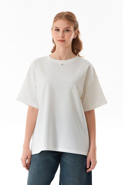 Fulla Moda Υπερμεγέθη μπλουζάκι με αξεσουάρ καρδιάς