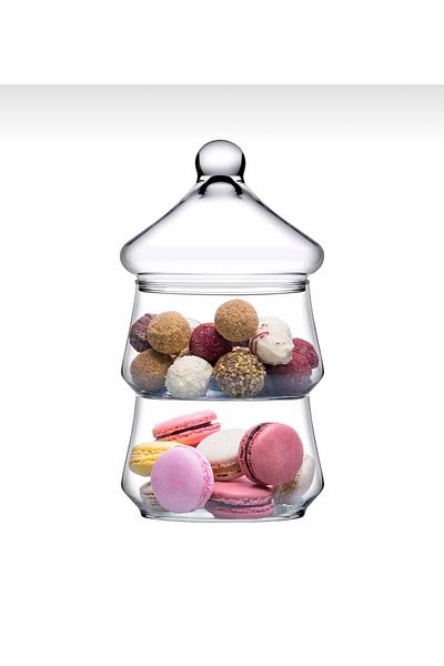 Paşabahçe Villa Patisserie - Two-Layer Cookie Holder Presentation
