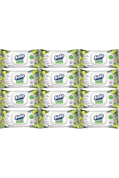 Solo Lemon & Rosemary 50 Sheets Wet Towel (4Pk*3) 600 Sheets Set of 12