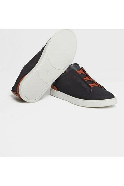 MARCOMEN Men's Leather Sneaker Black Brown and White Brown
