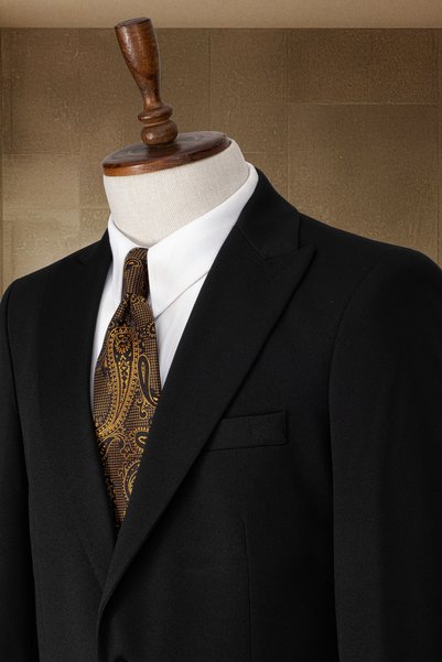 Sergio Ferraro Black Textured Italian Style Slim Fit Men's Blazer Jacket