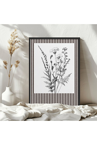 HOMEPACK Tekli Ahşap Çerçeveli Tablo Tek Parça Poster Tablo TK/1415