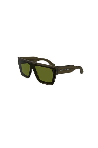 Calvin Klein Ck 24502S 330 55 Unisex Square Transparent Green Bone Sunglasses
