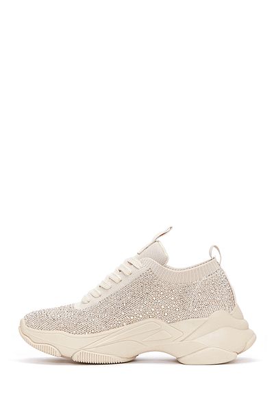 Derimod Γυναικεία αθλητικά παπούτσια Beige Zero - Lace Up and Stone λεπτομέρειες, παπούτσια για περπάτημα, καθημερινά παπούτσια, αθλητικά παπούτσια 24