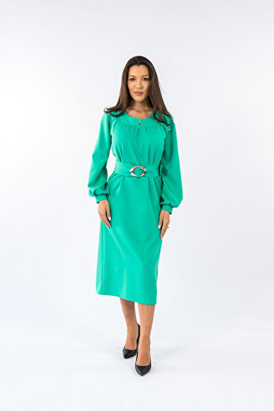 Gorgeaux Rochie Verde cu Cordon Martina - 3XL(46)