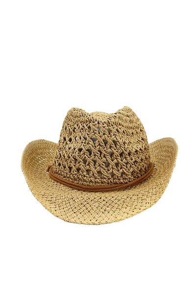 laviyonsa Luxury Knitted Straw Cowboy Model Summer Beach Hat