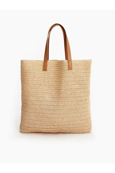 LC Waikiki Lcw Accessories Ecru Women's Straw Shoulder Bag