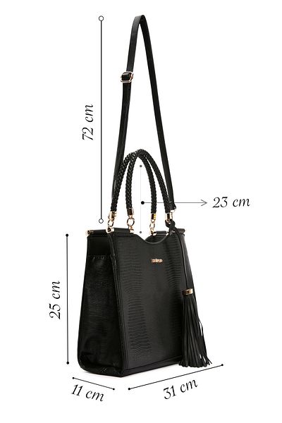 Derimod Black Printed Women's Shoulder Bag - Long Strap 24wbd 262840