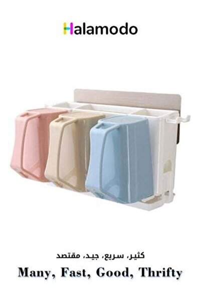 HALAMODO حامل فرشاة أسنان وكوب فرشاة أسنان من 4 قطع متعدد الألوان 17 × 15 × 2...