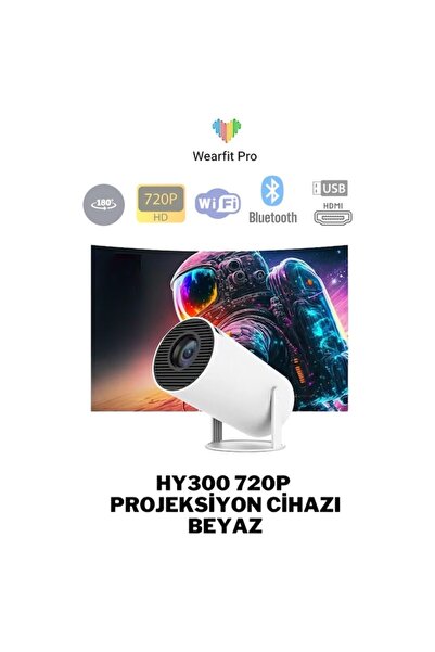 Wearfitpro HY300 720P Android Wireless Bluetooth Destekli Dönebilen Projeksiy...