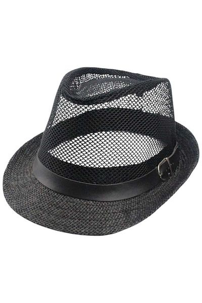 Uniquetrenders Унисекс мрежеста лятна сламена шапка Fedora