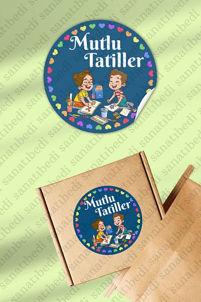 sanatıbedi 50Pcs Happy Holidays Sticker - School Report Card Teacher Gift Packaging Label 3X3Cm