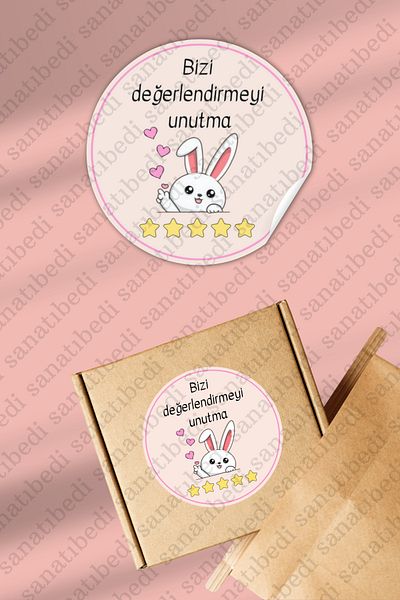 sanatıbedi 50Pcs Don'T Forget to Rate Us Sticker - Shipping Packaging Packing Label - 3X3Cm