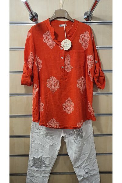Park Moda Ethnic China Pattern Italian Shirt
