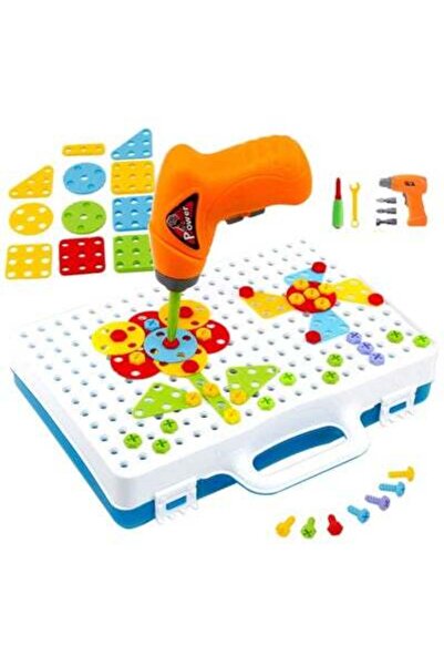 HALAMODO مجموعة أدوات المثقاب والمفك للأطفال، لعبة مكعبات المثقاب ثلاثية الأب...