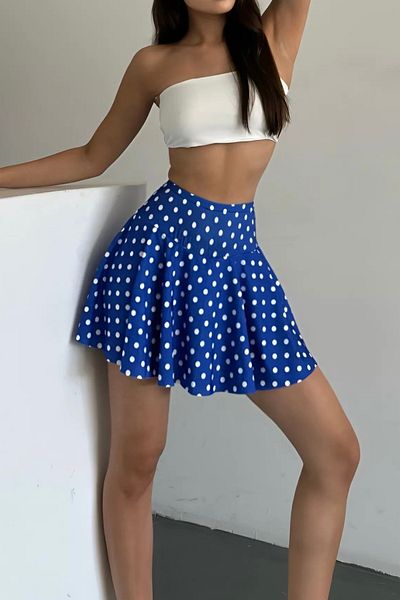 02Lady Fashion Women's Polka Dot High Waist Shorts Skirt – Stylish and Comfortable Skirt Model