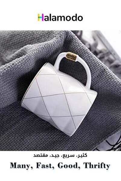 HALAMODO كوب سيراميك بسيط للقهوة وكوب مياه شرب وشاي