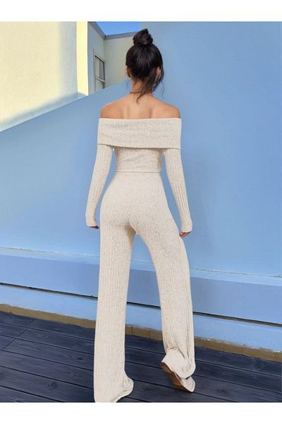 REKA MODA    Women's Long Sleeve Madonna Collar Hoodie Camisole Jumpsuit