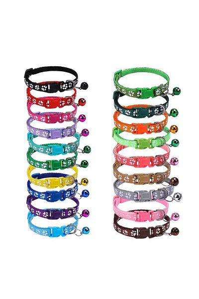 Glipet Paw Patterned Cat Collar 1X19 cm Red