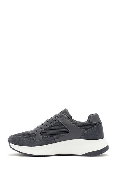 Derimod Zero Men's Gray Thick Sole Lace-Up Fabric Sneaker 24Wfd 691214